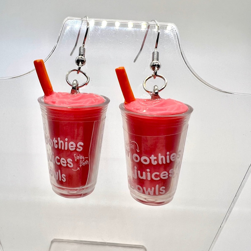 Jamba Juice Smoothie Earrings - Vegan Earrings - Mini Brands Foodie Series 2 Cup
